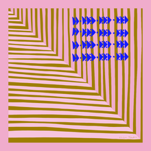 Load image into Gallery viewer, VOYAGER SILK PINK AND BROWN STRIPE SCARF