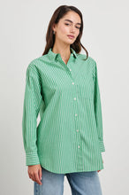 Load image into Gallery viewer, RAILS ELSA SHIRT - KELLY WHITE STRIPE