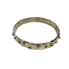 Load image into Gallery viewer, JW STERLING SILVER HOBNAIL HAMMERED BANGLE BRACELET