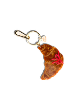 Load image into Gallery viewer, Solar Eclipse Hand-painted Bow Croissant Bag Charm + Keychain