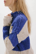 Load image into Gallery viewer, FREE PEOPLE OPAL ROLLNECK KNIT STRIPE SWEATER - COBALT COMBO