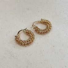 Load image into Gallery viewer, CAMPFIRE COUTURE 18K GOLD FILLED BEADED CLUSTER HOOP EARRINGS