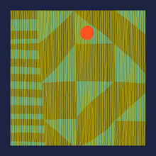 Load image into Gallery viewer, VOYAGER SILK RISING SUN GEOMETRIC SCARF