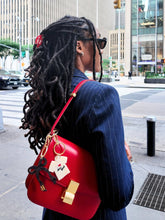 Load image into Gallery viewer, Solar Eclipse Hand-painted Coquette Bow Bag Charm + Keychain
