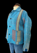 Load image into Gallery viewer, SUNSET MAKERS BLANKET JACKET - AQUA BLUE