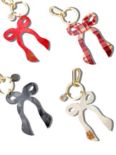 Load image into Gallery viewer, Solar Eclipse Hand-painted Coquette Bow Bag Charm + Keychain
