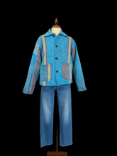 Load image into Gallery viewer, SUNSET MAKERS BLANKET JACKET - AQUA BLUE