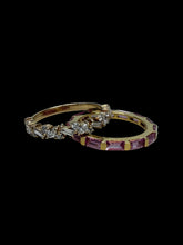 Load image into Gallery viewer, 14K GOLD ETERNITY RING WITH PINK SAPPHIRES