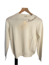 Load image into Gallery viewer, WHITE CASHMERE AMOUR EMBROIDERED SWEATER