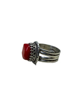 Load image into Gallery viewer, JW STERLING SILVER RED CORAL RING - SIZE 8