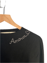 Load image into Gallery viewer, BLACK CASHMERE AMOUR EMBROIDERED SWEATER