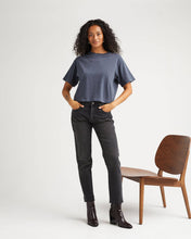 Load image into Gallery viewer, RICHER POORER RELAXED CROP TEE- BLUE STEEL