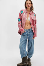Load image into Gallery viewer, FREE PEOPLE EMBROIDERED SASHIKO SHIRT