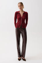 Load image into Gallery viewer, PISTOLA CASSIE BURGUNDY CROC PANT