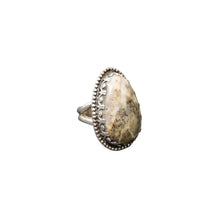 Load image into Gallery viewer, Silver ring with a stone.
