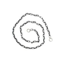 Load image into Gallery viewer, Sterling silver box chain necklace with gold ring ends.