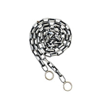 Load image into Gallery viewer, Sterling silver box chain necklace with gold ring ends.