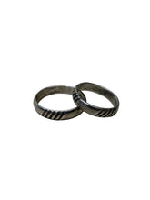 Load image into Gallery viewer, JW STERLING SILVER THICK SMOOTH AND STRIPPED STACKING RING
