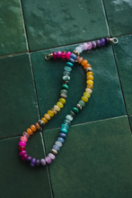 Load image into Gallery viewer, 14K GOLD GEMSTONE CANDY NECKLACE - NEON RAINBOW