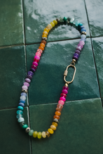 Load image into Gallery viewer, 14K GOLD GEMSTONE CANDY NECKLACE - NEON RAINBOW