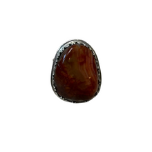 Load image into Gallery viewer, JW STERLING SILVER FIRE AGATE RING - SIZE 7.5
