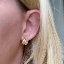 Load image into Gallery viewer, CAMPFIRE COUTURE 18K GOLD FILLED GROOVE C-HOOP