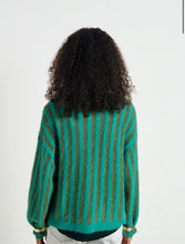 Load image into Gallery viewer, AMERICAN VINTAGE NENYBAY SWEATER STRIPED MINT KHAKI