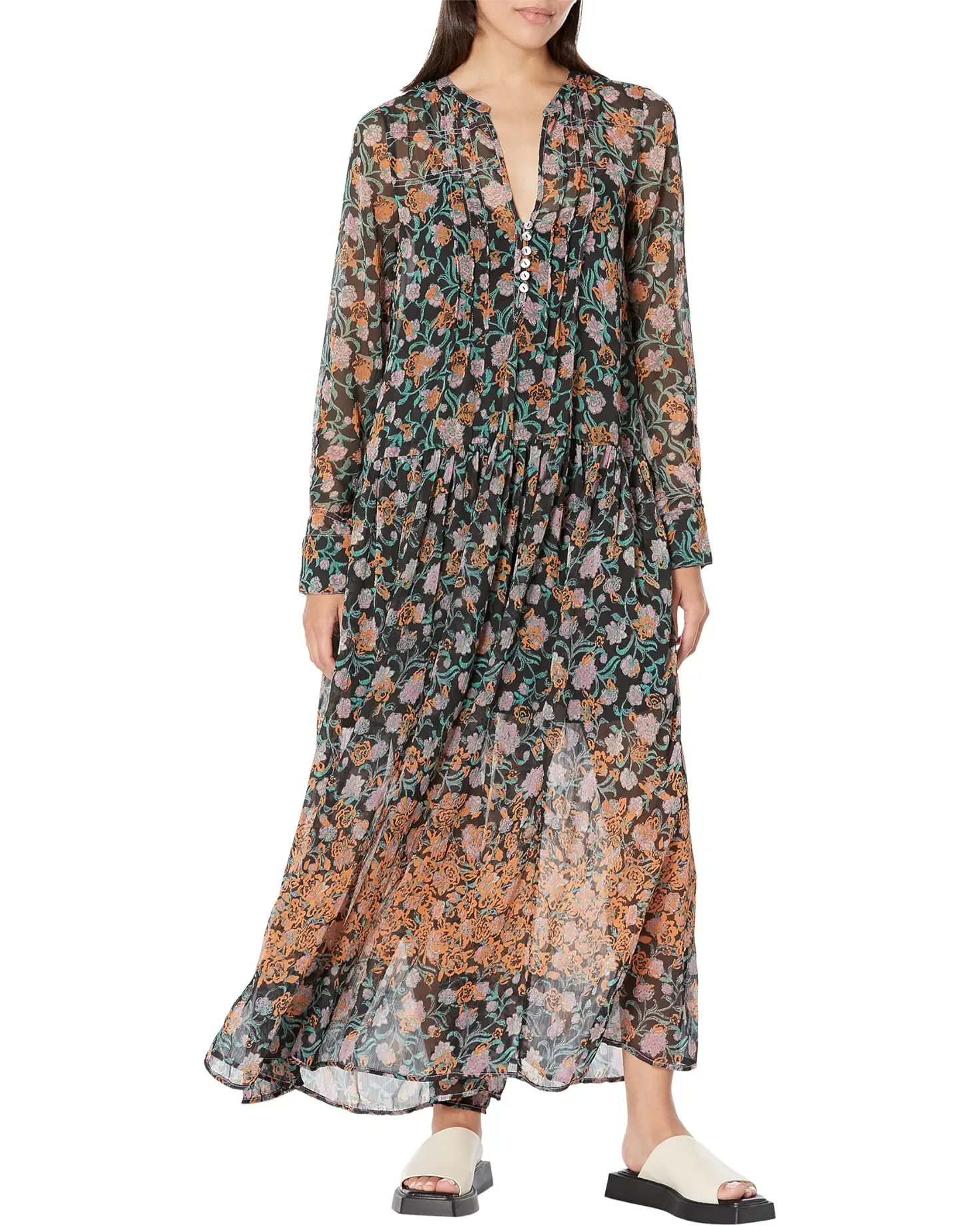 FREE PEOPLE SEE IT THROUGH DRESS - BLACK COMBO Campfire Couture FREE PEOPLE SEE IT THROUGH DRESS - BLACK COMBO Campfire Couture