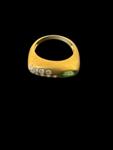 Load image into Gallery viewer, 14K GOLD STATEMENT RING WITH EMERALD AND DIAMONDS - SIZE 7