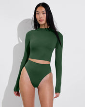 Load image into Gallery viewer, LEFT ON FRIDAY SWIM HI HI BOTTOM - TROPICS (GREEN)