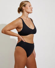 Load image into Gallery viewer, LEFT ON FRIDAY SWIM HI HI BOTTOM - JET (BLACK)