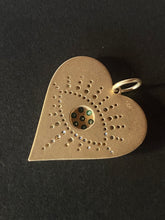 Load image into Gallery viewer, 14K GOLD CHARM, LARGE ALL SEEING EYE DIAMOND AND EMERALD PENDANT