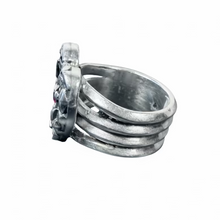Load image into Gallery viewer, JW STERLING SILVER MODERN HEART WITH LAB GROWN RUBY - SIZE 7