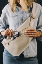 Load image into Gallery viewer, CAMPFIRE COUTURE DOUBLE POCKET SLING BAG - BONE LEATHER