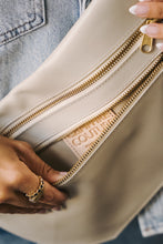 Load image into Gallery viewer, CAMPFIRE COUTURE DOUBLE POCKET SLING BAG - BONE LEATHER