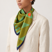 Load image into Gallery viewer, VOYAGER SILK RISING SUN GEOMETRIC SCARF
