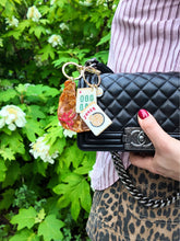 Load image into Gallery viewer, Solar Eclipse Hand-painted Bow Croissant Bag Charm + Keychain