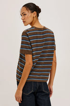 Load image into Gallery viewer, RAILS COTTON CASHMERE SHORT SLEEVE TEE - MOCHA STRIPE
