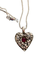 Load image into Gallery viewer, JW STERLING SILVER HEART OF RUBY PENDANT - 20"
