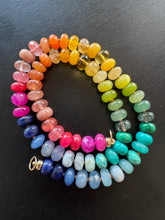 Load image into Gallery viewer, 14K GOLD GEMSTONE CANDY NECKLACE - WARM RAINBOW
