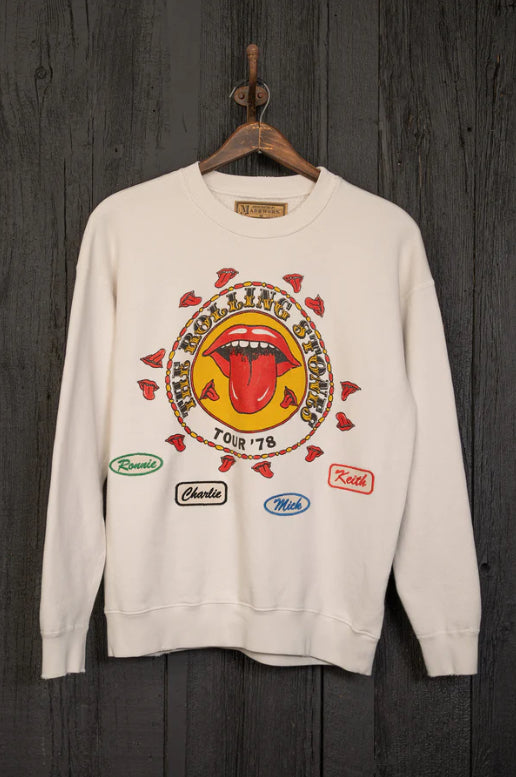 MADEWORN ROLLING STONES ‘78 TOUR CLASSIC CREW SWEATSHIRT