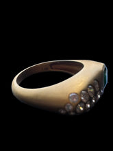 Load image into Gallery viewer, 14K GOLD STATEMENT RING WITH EMERALD AND DIAMONDS - SIZE 7

