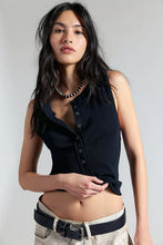 Load image into Gallery viewer, FREE PEOPLE JAMIE HENLEY TANK - PITCH BLACK
