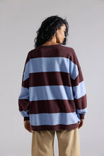 Load image into Gallery viewer, FREE PEOPLE CLASSIC STRIPED OVERSIZED CREWNECK
