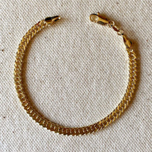 Load image into Gallery viewer, CAMPFIRE COUTURE 18K GOLD FILLED DOUBLE CURB CHAIN CUBAN BRACELET 7”
