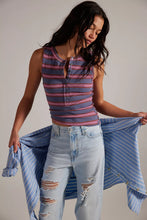 Load image into Gallery viewer, FREE PEOPLE JAMIE HENLEY STRIPE - NAVY COMBO
