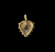 Load image into Gallery viewer, 14K GOLD CHARM, MINI HEART WITH DIAMOND DETAILS PENDANTS
