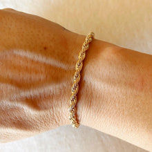 Load image into Gallery viewer, CAMPFIRE COUTURE 18K GOLD FILLED ROPE BRACELET 7”
