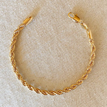 Load image into Gallery viewer, CAMPFIRE COUTURE 18K GOLD FILLED ROPE BRACELET 7”
