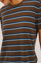 Load image into Gallery viewer, RAILS COTTON CASHMERE SHORT SLEEVE TEE - MOCHA STRIPE
